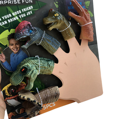 5PCS Realistic Dinosaur Finger Puppets Set Kids Role Playing Toy Tell Story Prop for Child Kids - 3 Otters