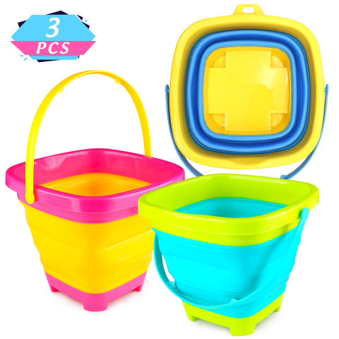 Sand Bucket Beach Bucket Pail Sand Buckets Silicone Collapsible