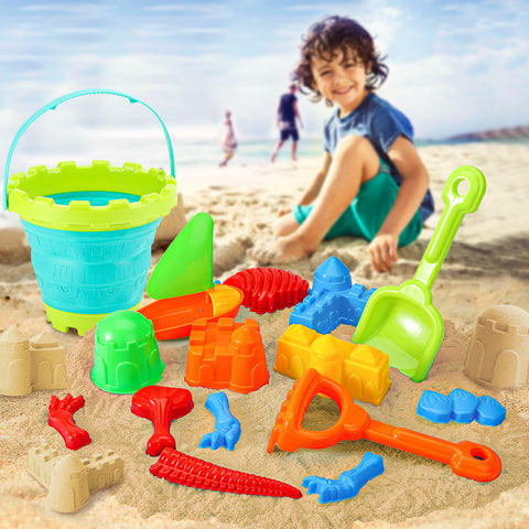 Beach Sand Play Bucket Toy Folding Collapsible Bucket Gardening